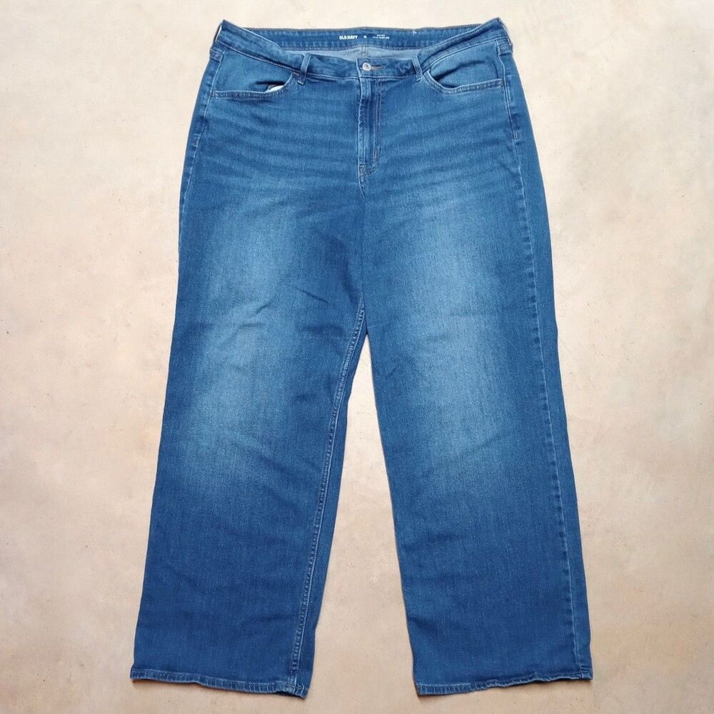 Old Navy Wow Wide Leg Jeans Womens 18 High Rise Stretch Denim Blue